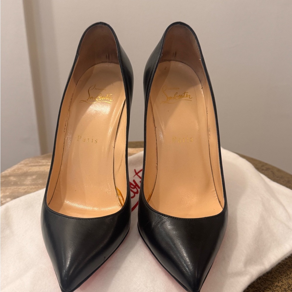 Christian Louboutin  120 Black Calf Leather Pumps Size 37 w origbox & shoe bags - Picture 3 of 16